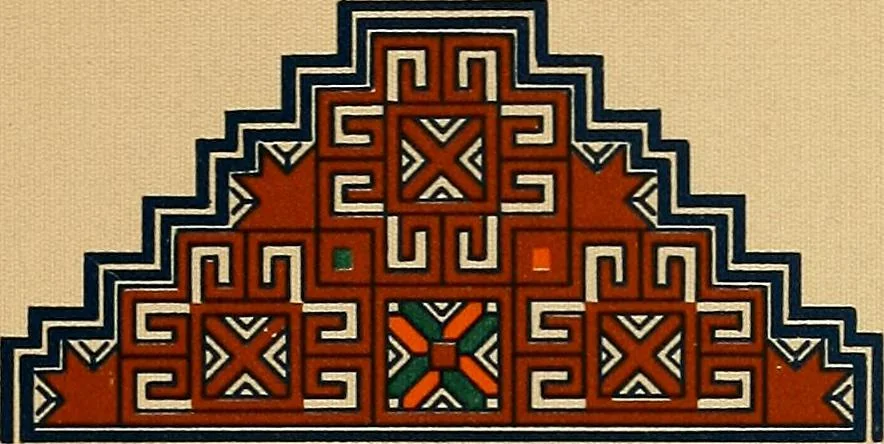 An illustration from Mordvalaisten pukuja kuoseja. Trachten und Muster der Mordvinen, 1896, leaf 424