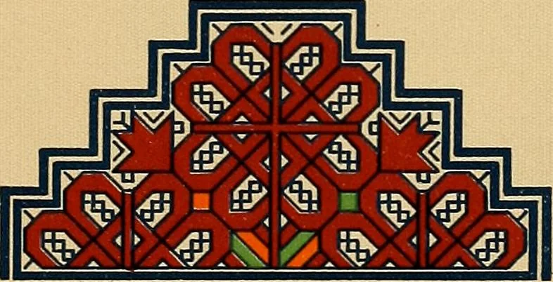 An illustration from Mordvalaisten pukuja kuoseja. Trachten und Muster der Mordvinen, 1896, leaf 424