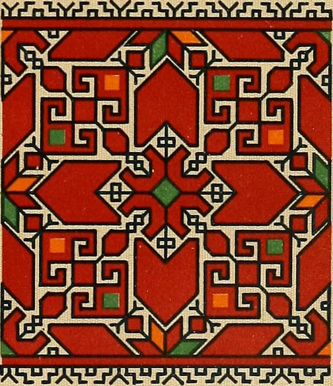An illustration from Mordvalaisten pukuja kuoseja. Trachten und Muster der Mordvinen, 1896, leaf 426