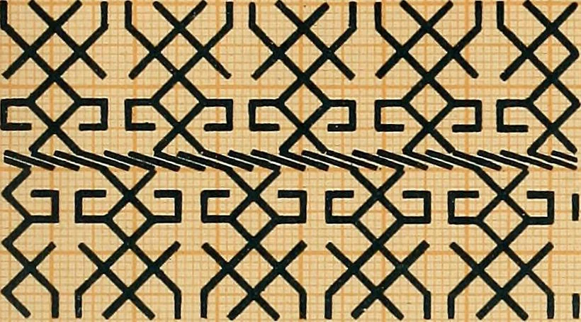 An illustration from Mordvalaisten pukuja kuoseja. Trachten und Muster der Mordvinen, 1896, leaf 442