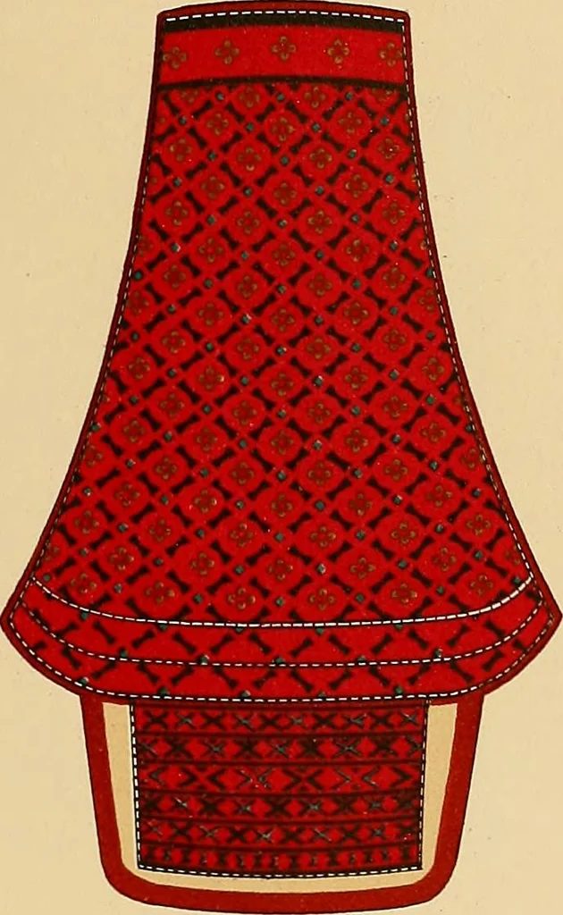 An illustration from Mordvalaisten pukuja kuoseja. Trachten und Muster der Mordvinen, 1896, leaf 458
