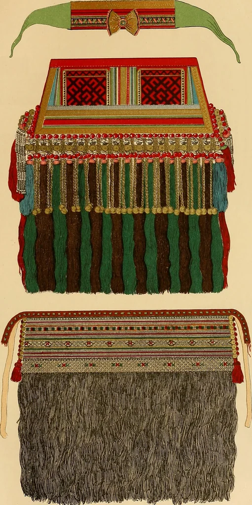An illustration from Mordvalaisten pukuja kuoseja. Trachten und Muster der Mordvinen, 1896, leaf 462