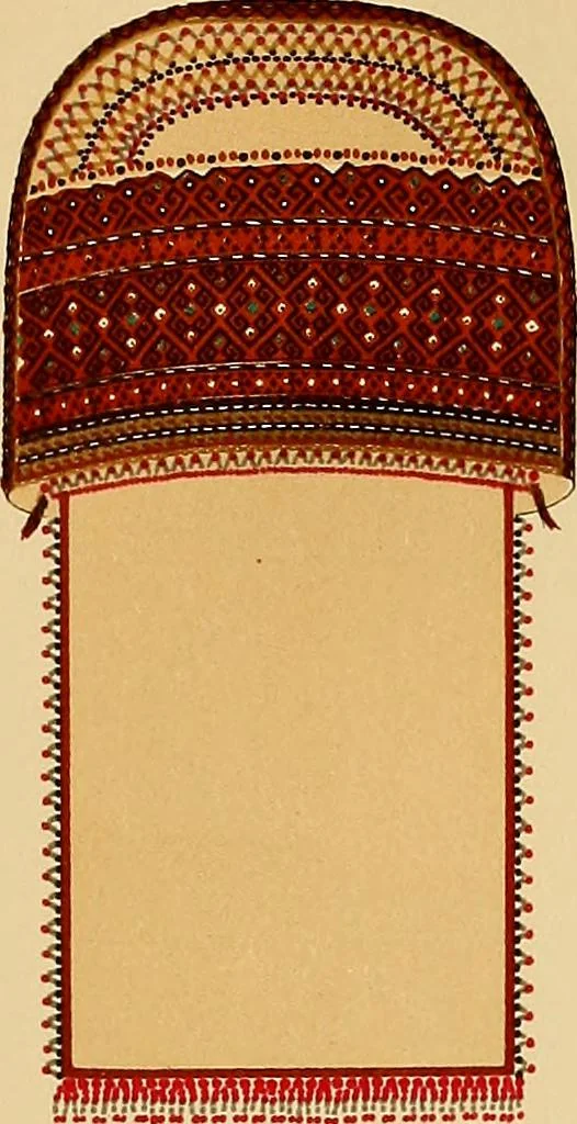 An illustration from Mordvalaisten pukuja kuoseja. Trachten und Muster der Mordvinen, 1896, leaf 468