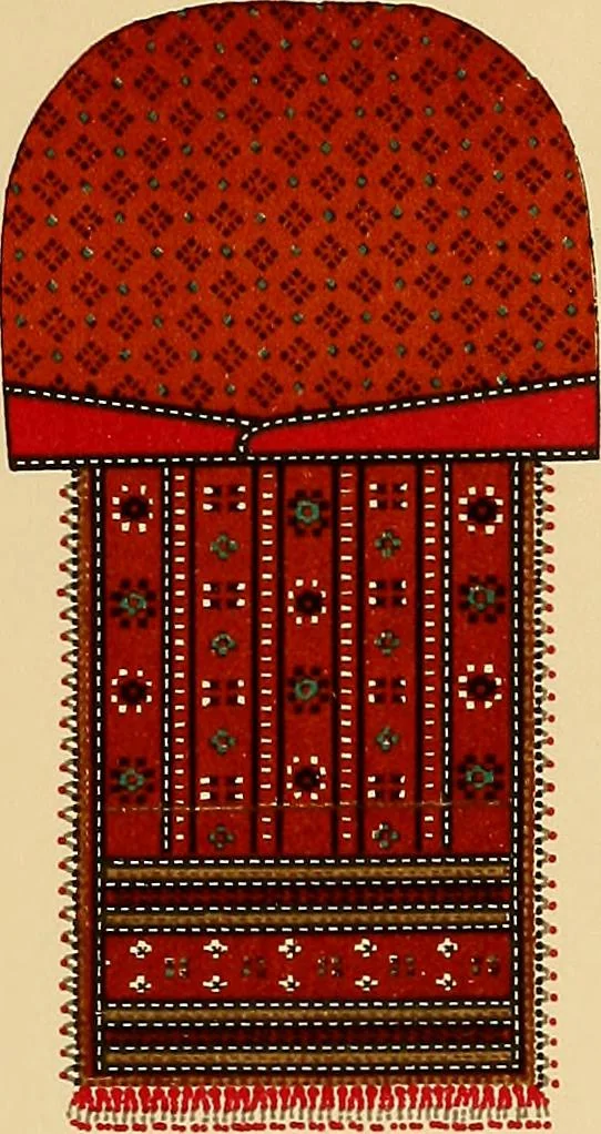 An illustration from Mordvalaisten pukuja kuoseja. Trachten und Muster der Mordvinen, 1896, leaf 468