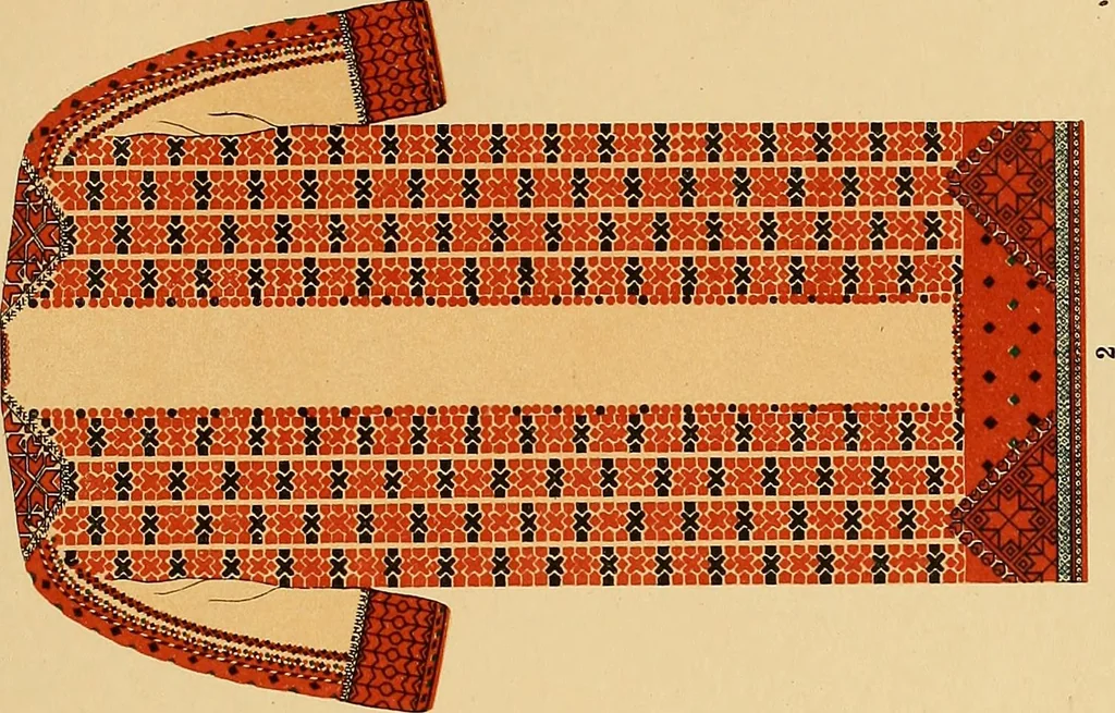 An illustration from Mordvalaisten pukuja kuoseja. Trachten und Muster der Mordvinen, 1896, leaf 478