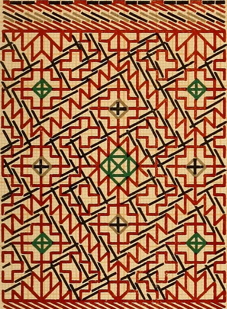 An illustration from Mordvalaisten pukuja kuoseja. Trachten und Muster der Mordvinen, 1896, leaf 500