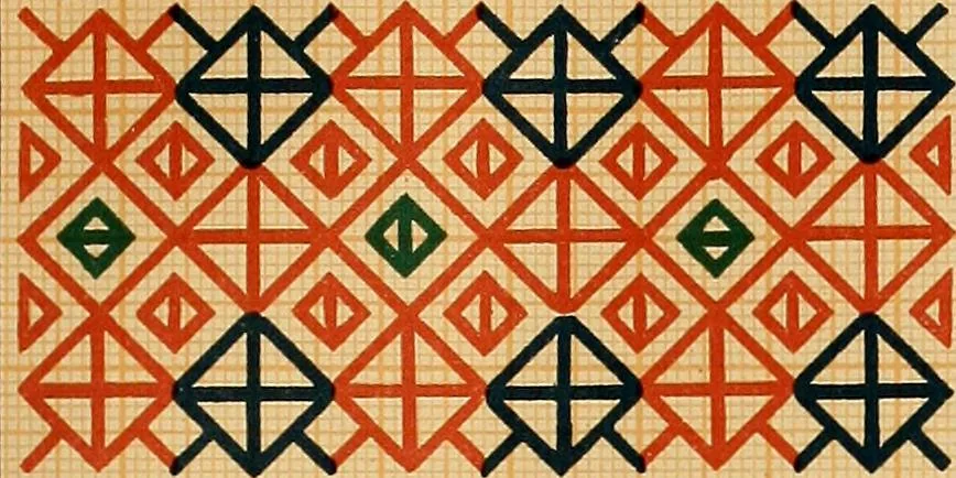An illustration from Mordvalaisten pukuja kuoseja. Trachten und Muster der Mordvinen, 1896, leaf 504