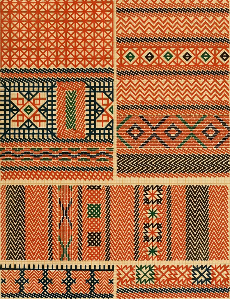 An illustration from Mordvalaisten pukuja kuoseja. Trachten und Muster der Mordvinen, 1896, leaf 504
