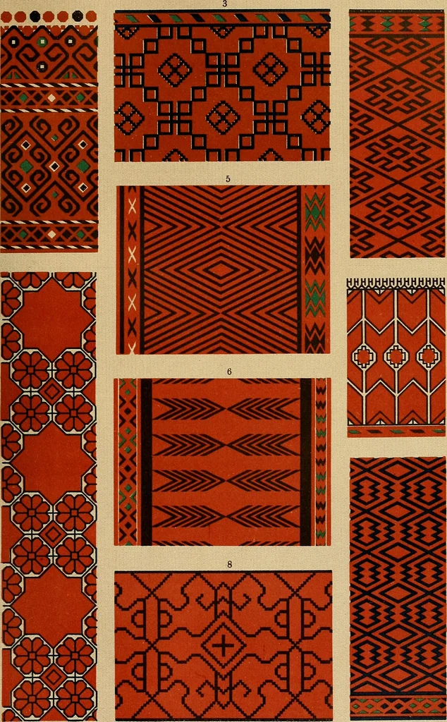 An illustration from Mordvalaisten pukuja kuoseja. Trachten und Muster der Mordvinen, 1896, leaf 506