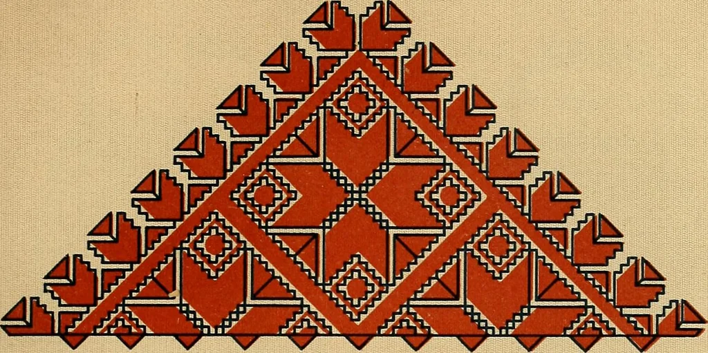 An illustration from Mordvalaisten pukuja kuoseja. Trachten und Muster der Mordvinen, 1896, leaf 508