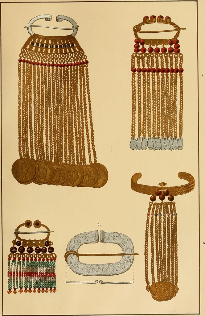 An illustration from Mordvalaisten pukuja kuoseja. Trachten und Muster der Mordvinen, 1896, leaf 510