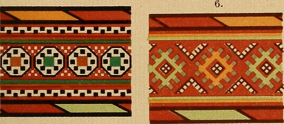 An illustration from Mordvalaisten pukuja kuoseja. Trachten und Muster der Mordvinen, 1896, leaf 514