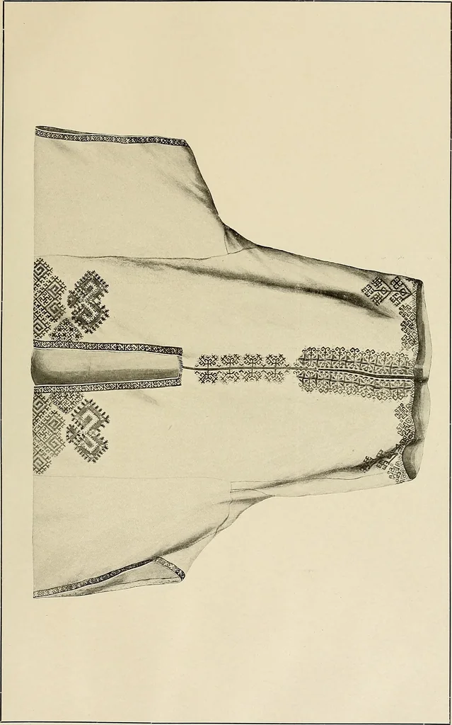 An illustration from Mordvalaisten pukuja kuoseja. Trachten und Muster der Mordvinen, 1896, leaf 528