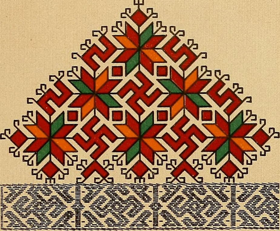 An illustration from Mordvalaisten pukuja kuoseja. Trachten und Muster der Mordvinen, 1896, leaf 564