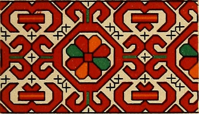 An illustration from Mordvalaisten pukuja kuoseja. Trachten und Muster der Mordvinen, 1896, leaf 570