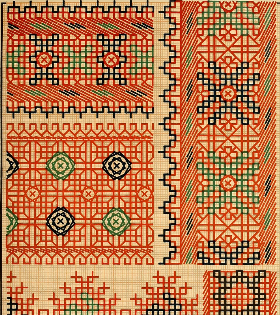 An illustration from Mordvalaisten pukuja kuoseja. Trachten und Muster der Mordvinen, 1896, leaf 582