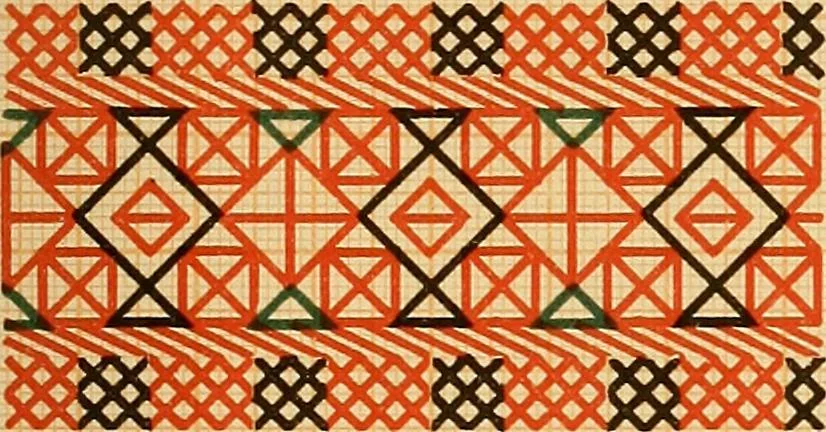 An illustration from Mordvalaisten pukuja kuoseja. Trachten und Muster der Mordvinen, 1896, leaf 588