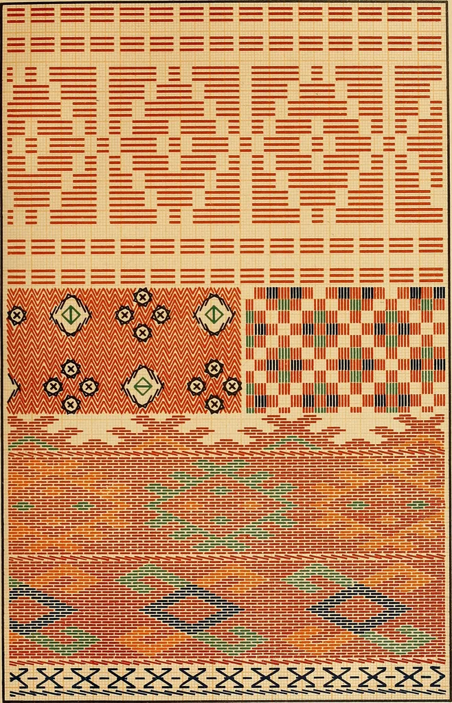 An illustration from Mordvalaisten pukuja kuoseja. Trachten und Muster der Mordvinen, 1896, leaf 614