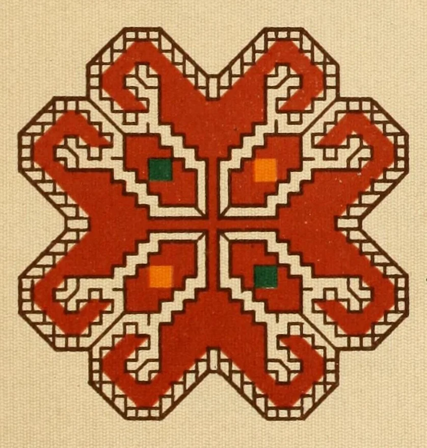 An illustration from Mordvalaisten pukuja ja kuoseja. Trachten und Muster der Mordvinen, 1896, leaf 411