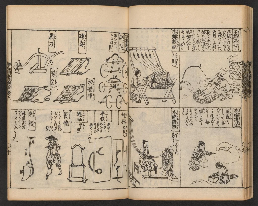 An illustration from Morokoshi kinmō zui, 1854, leaf 24