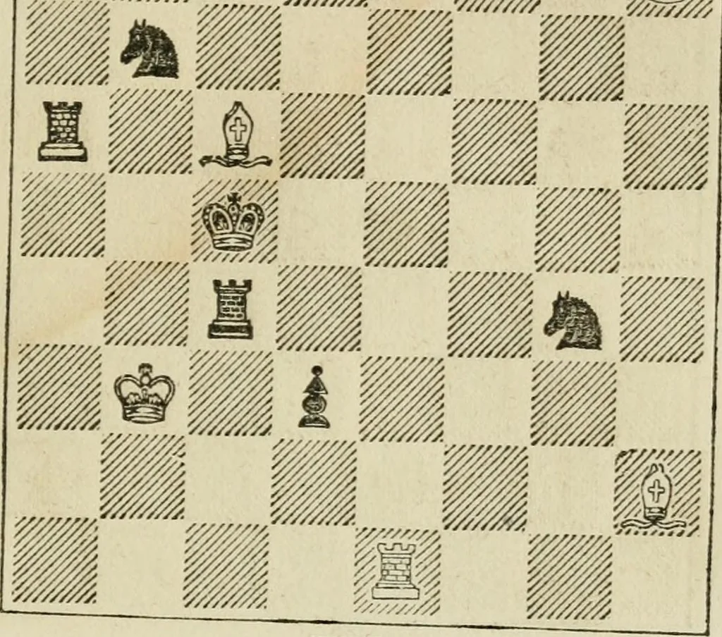 An illustration from Morphy's games of chess, and Frere's problem tournament, 1859, leaf 130