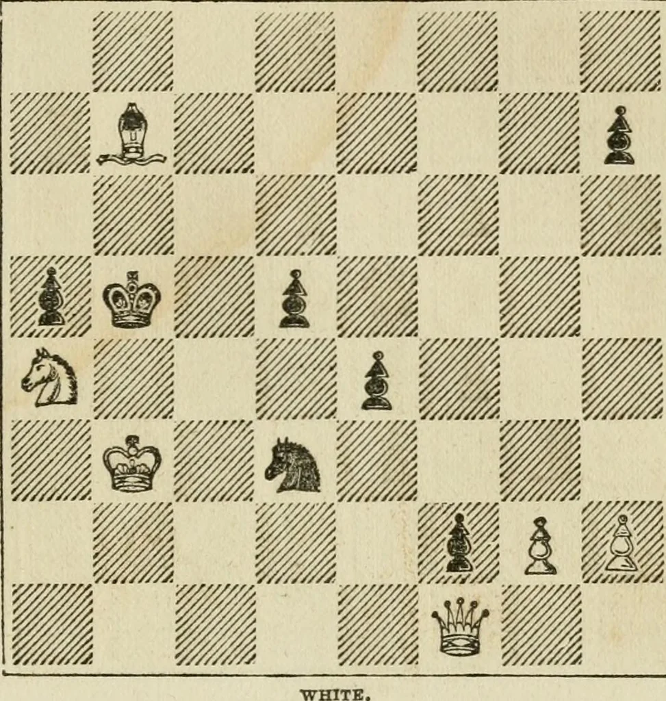 An illustration from Morphy's games of chess, and Frere's problem tournament, 1859, leaf 134