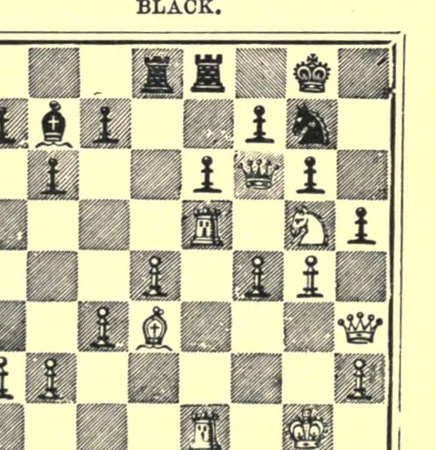 An illustration from Morphy's games of chess, being the best games played by the distinguished champion in Europe and America;, 1898, leaf 235