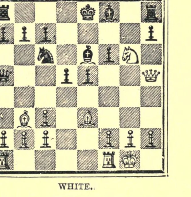 An illustration from Morphy's games of chess, being the best games played by the distinguished champion in Europe and America;, 1898, leaf 295