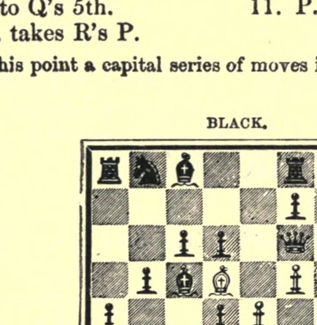 An illustration from Morphy's games of chess, being the best games played by the distinguished champion in Europe and America;, 1898, leaf 414