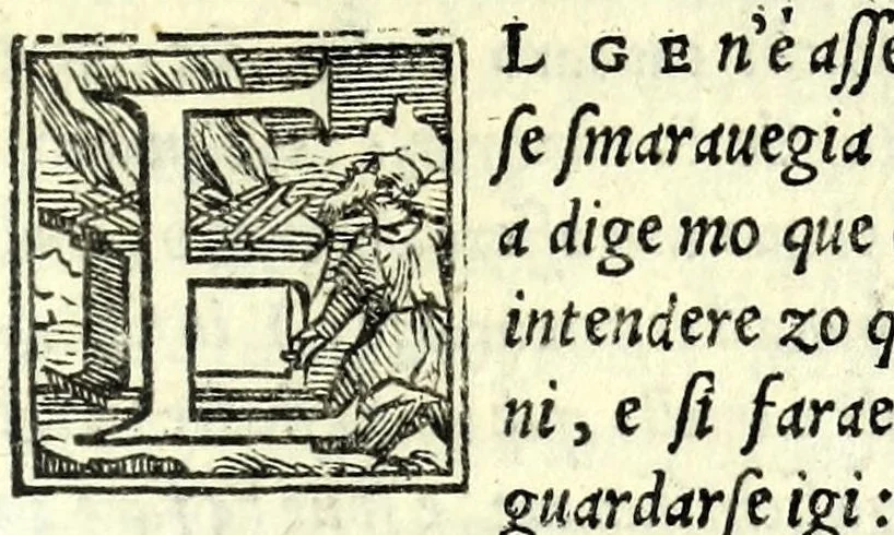 An illustration from Moschetta : comedia del famosissimo Rvzzante, nuouamente uenuta in luce, 1554, leaf 9