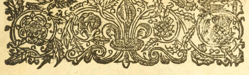 An illustration from A most pleasant comedy of Mucedorus : the King's son of Valentia, and Amadine the King's daughter of Aragon : with the merry conceits of Mouse : amplifyed with new additions, as it was acted before the King's Majestie at White-hall on Shrove-sunday night, by His Highness's Servants usually playing at the Globe : very delectable and full of conceited mirth, 1668, leaf 9