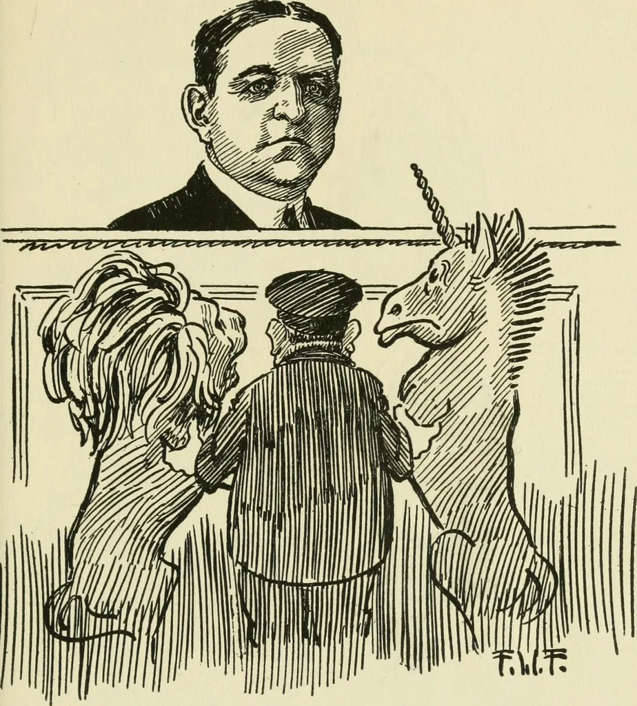 An illustration from Mother Goose comes to Portland;, 1918, leaf 18