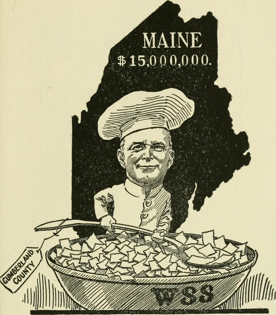 An illustration from Mother Goose comes to Portland;, 1918, leaf 26