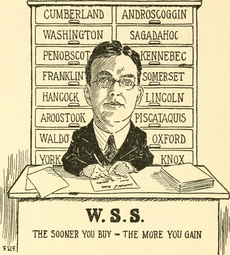 An illustration from Mother Goose comes to Portland;, 1918, leaf 27
