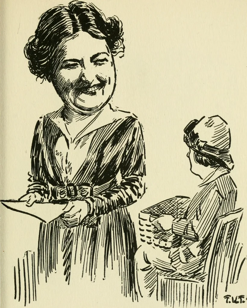 An illustration from Mother Goose comes to Portland;, 1918, leaf 38