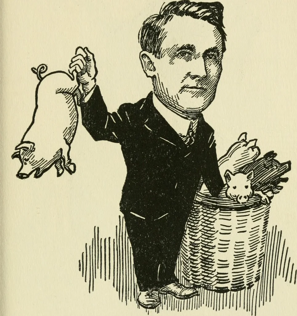 An illustration from Mother Goose comes to Portland;, 1918, leaf 54