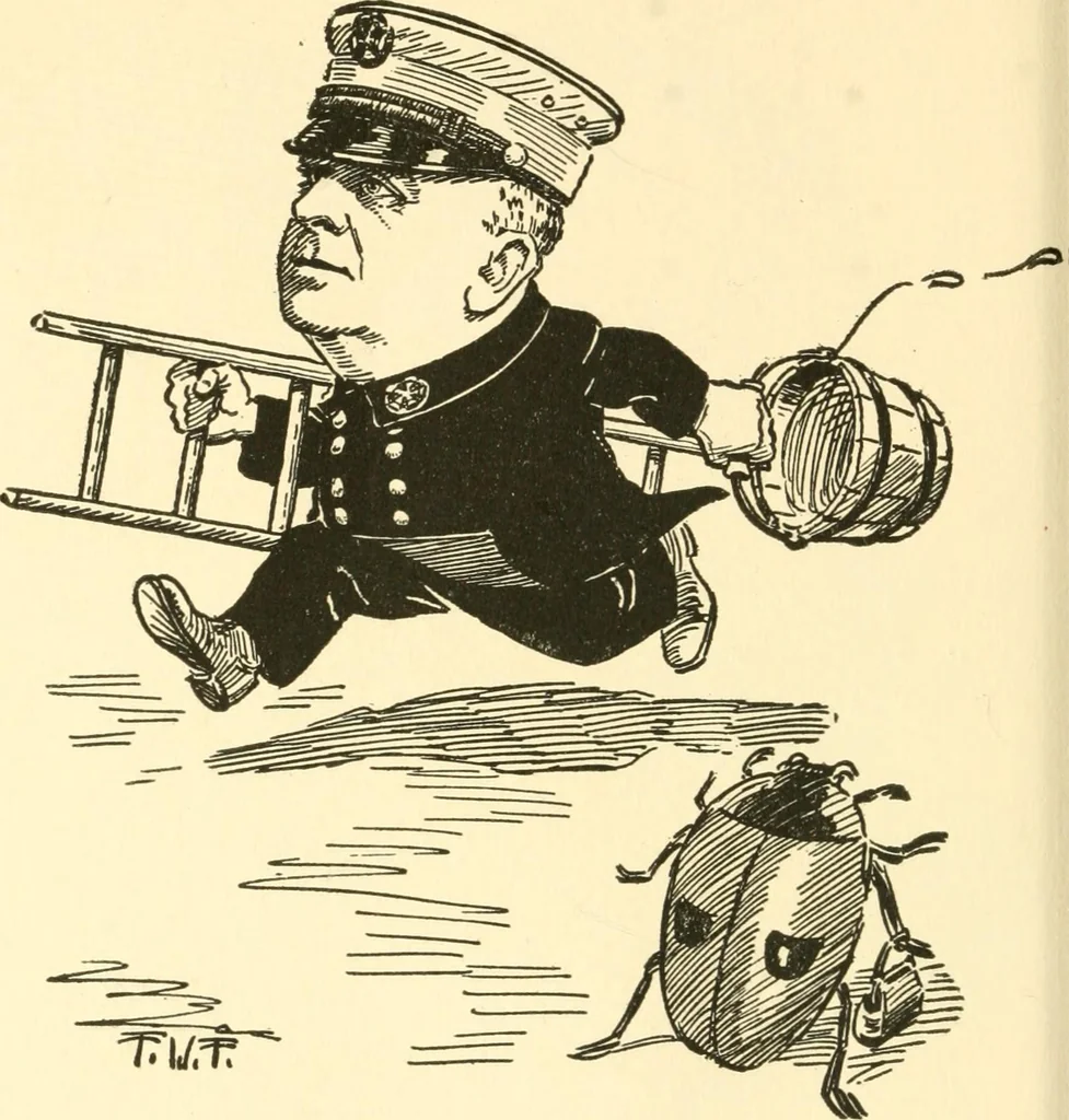 An illustration from Mother Goose comes to Portland;, 1918, leaf 63