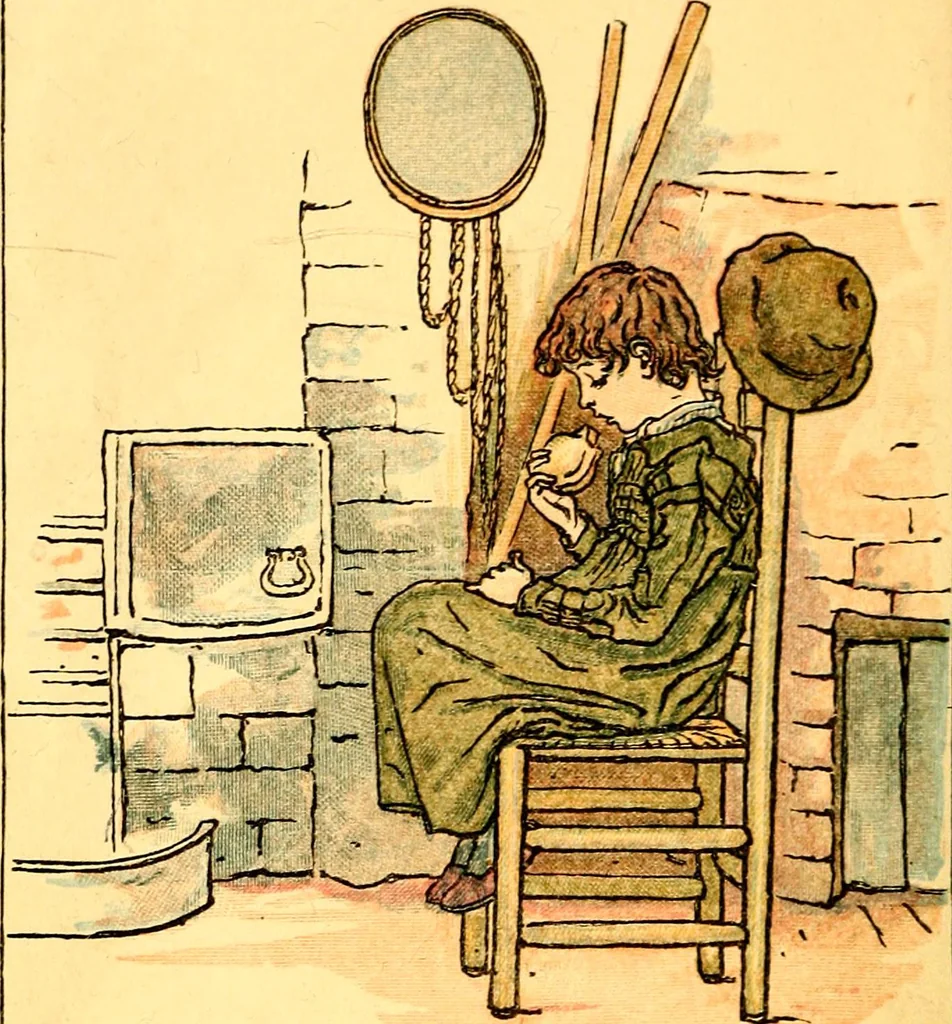 An illustration from Mother Goose , or The old nursery rhymes, 1890, leaf 13