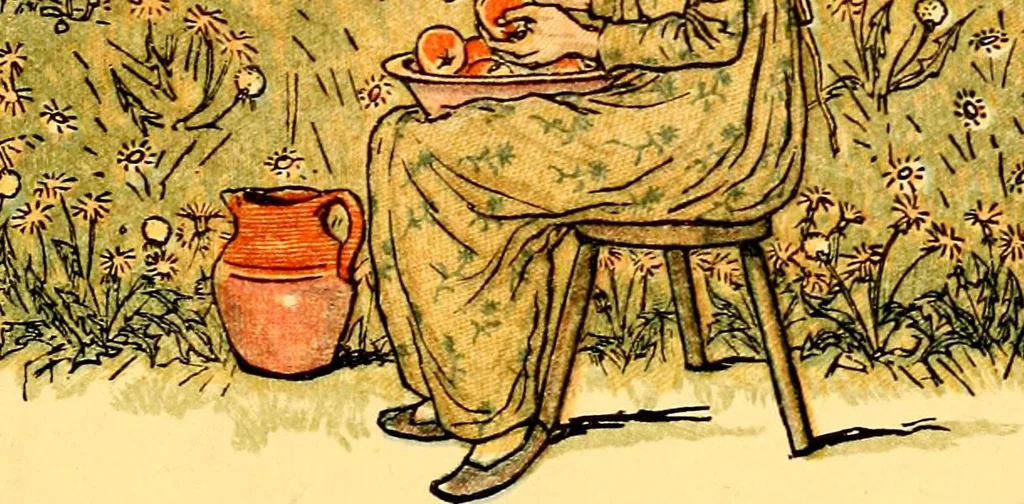 An illustration from Mother Goose , or The old nursery rhymes, 1890, leaf 14