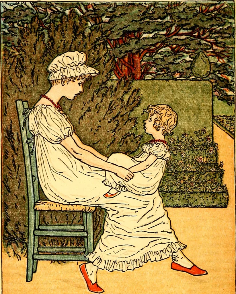 An illustration from Mother Goose , or The old nursery rhymes, 1890, leaf 23