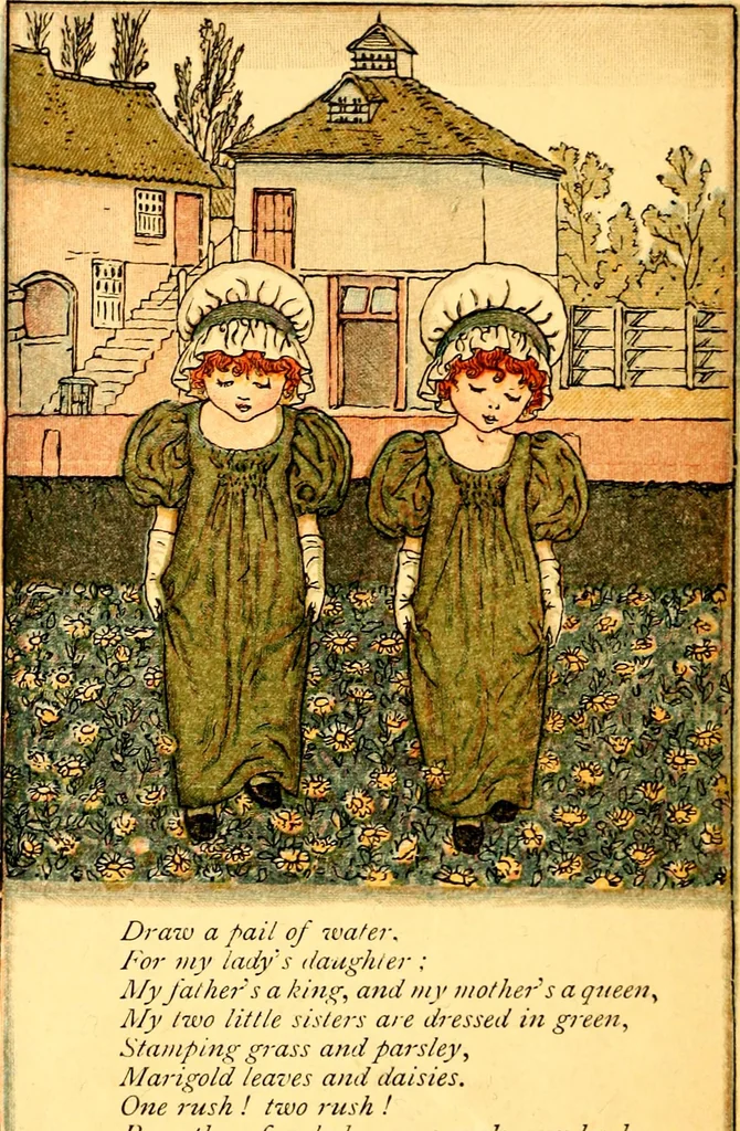 An illustration from Mother Goose , or The old nursery rhymes, 1890, leaf 25