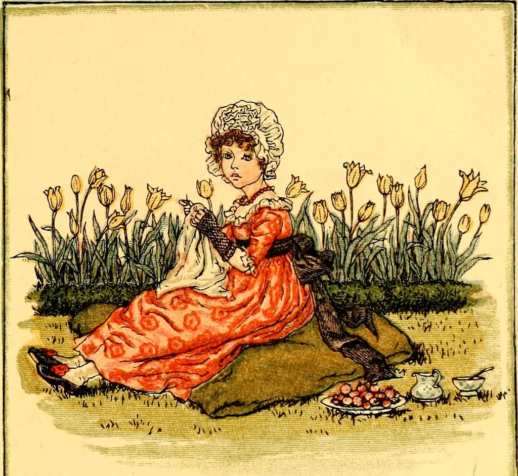 An illustration from Mother Goose , or The old nursery rhymes, 1890, leaf 34