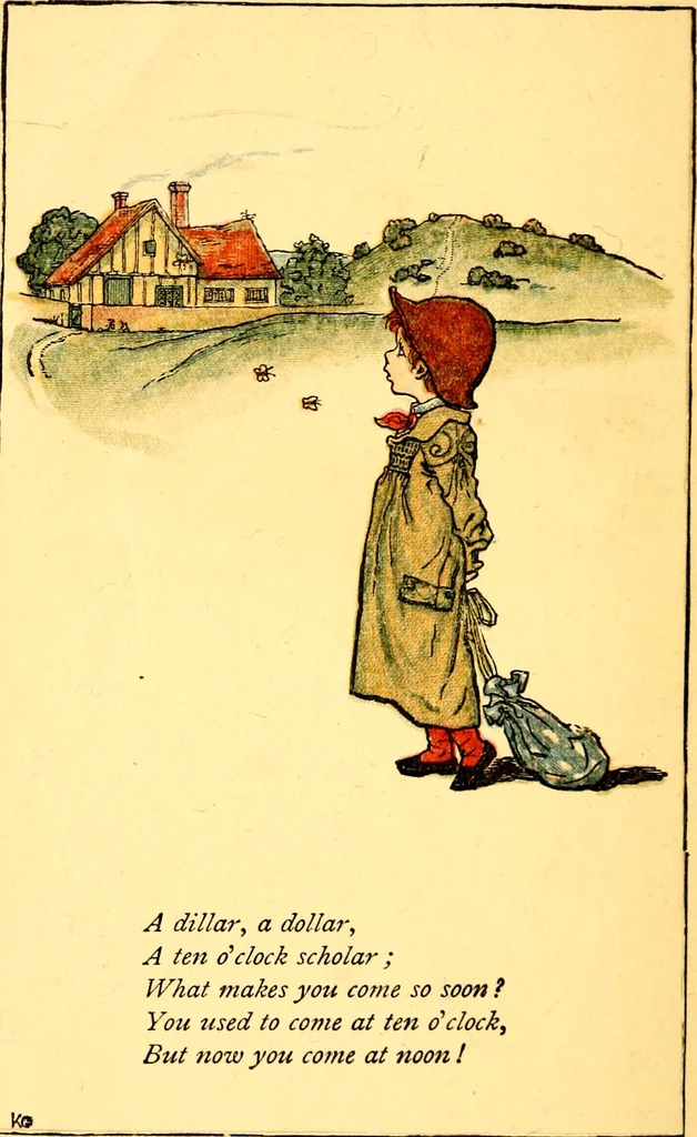 An illustration from Mother Goose , or The old nursery rhymes, 1890, leaf 35