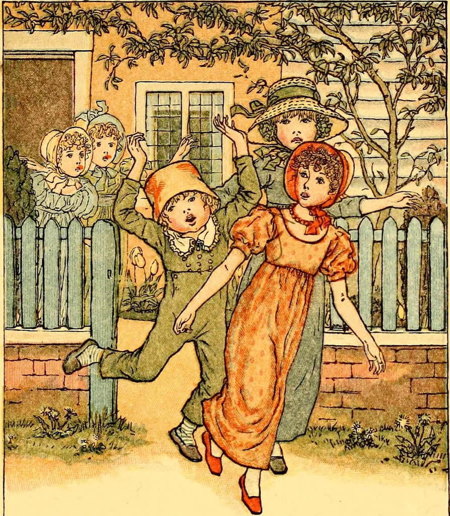 An illustration from Mother Goose , or The old nursery rhymes, 1890, leaf 38