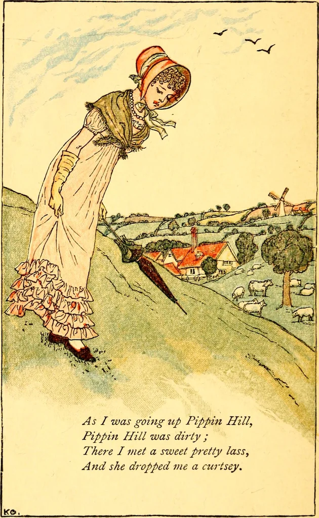 An illustration from Mother Goose , or The old nursery rhymes, 1890, leaf 47