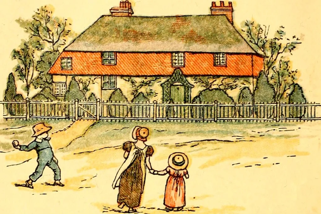An illustration from Mother Goose , or The old nursery rhymes, 1890, leaf 5