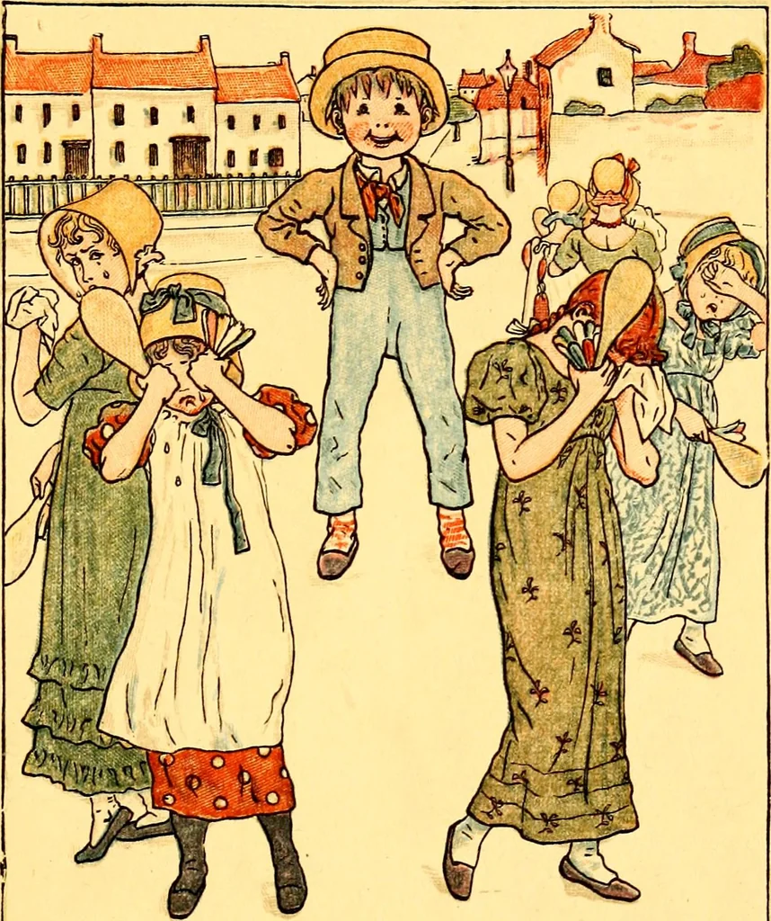 An illustration from Mother Goose , or The old nursery rhymes, 1890, leaf 52