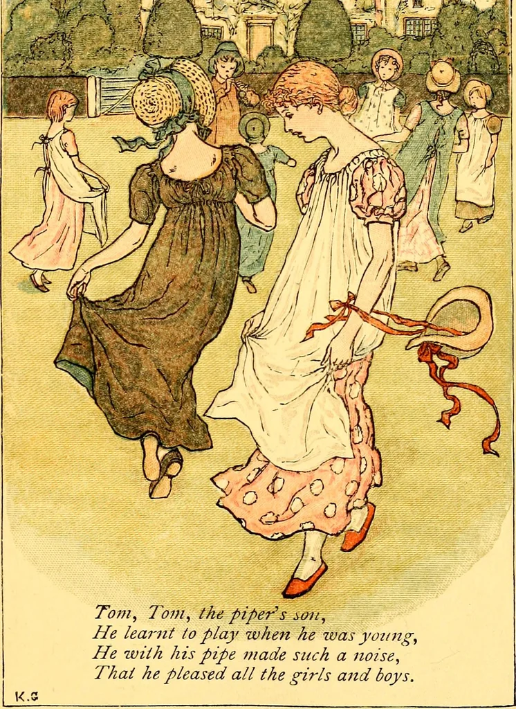An illustration from Mother Goose , or The old nursery rhymes, 1890, leaf 54