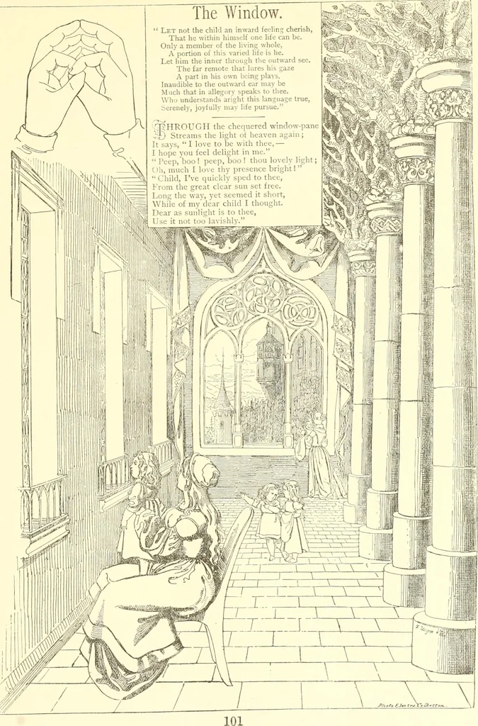 An illustration from Mother-play and nursery songs;, 1906, leaf 102