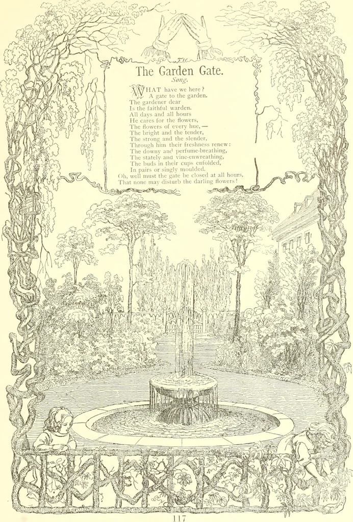 An illustration from Mother-play and nursery songs;, 1906, leaf 118